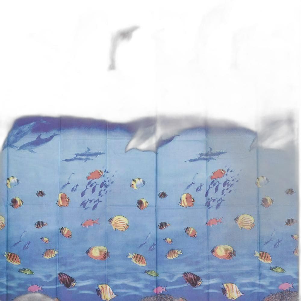Cortina Box PVC Náuticas Color Bella Casa 198cmx180cm Azul