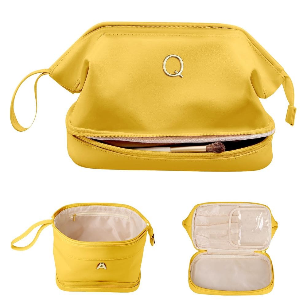 Bolsa de maquiagem Vogewood Initial Personalizada em Couro Impermeável