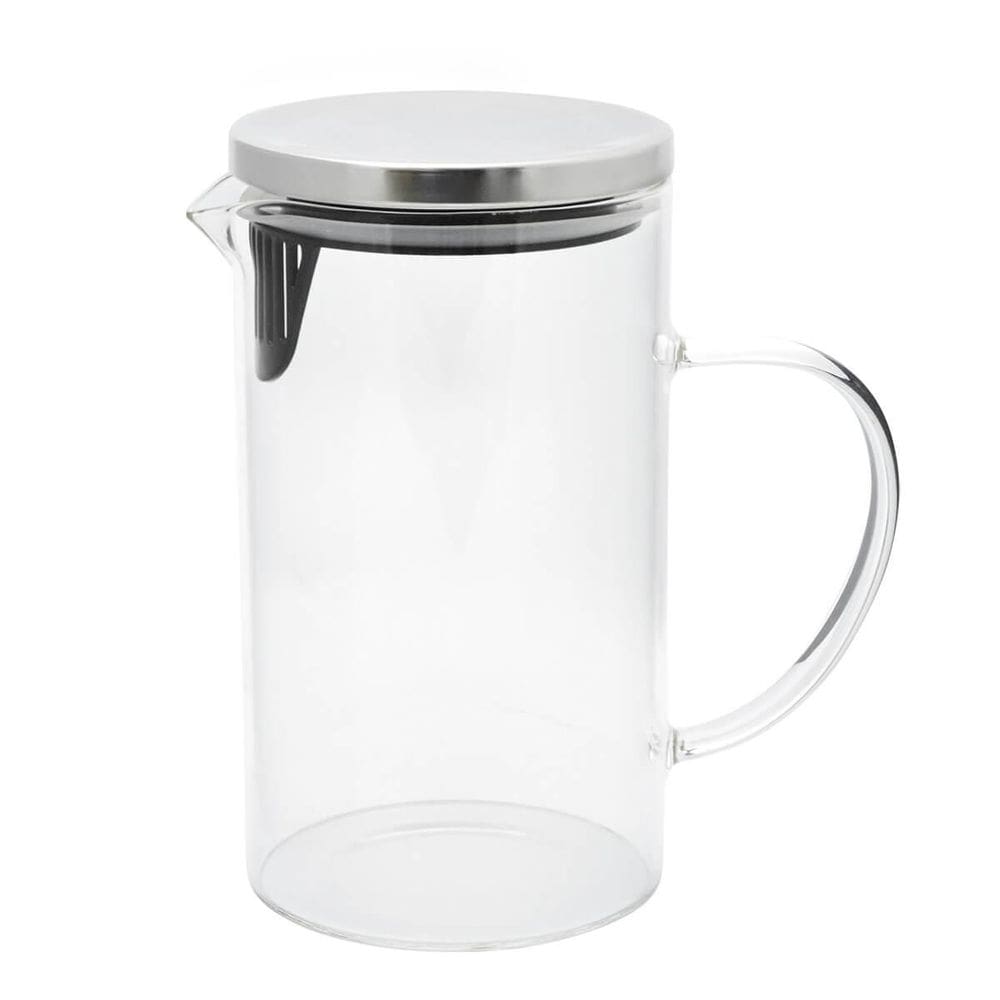 Jarra De Vidro Com Tampa Cromada Prata 1L