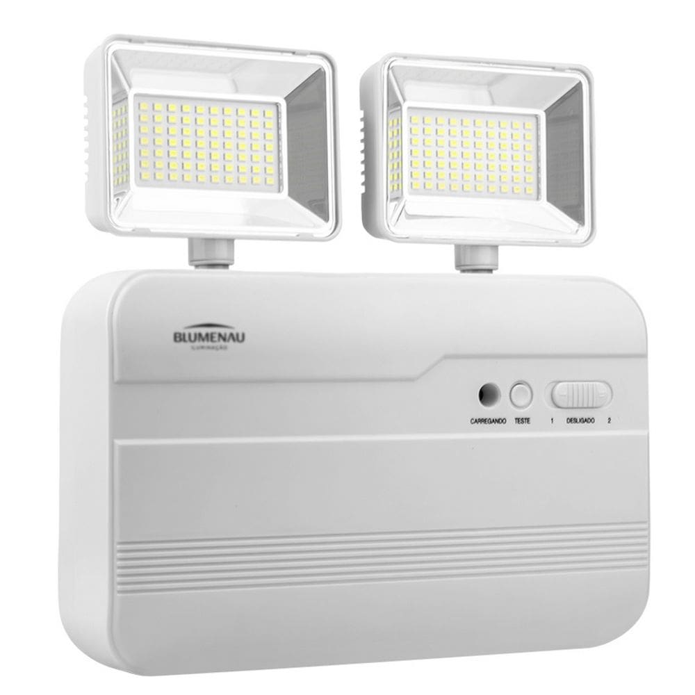 Luminária de Emergência LED 3.000 LM 18W Bivolt 2 Faróis 6.500K