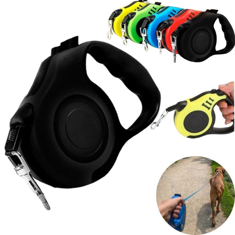 Coleira Retrátil Pet Azul Segura