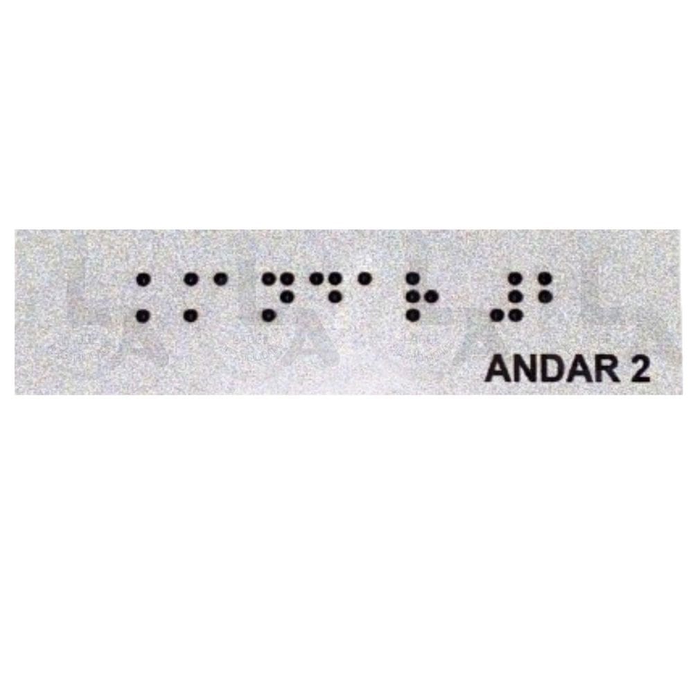 Kit 10 Placas Braile Autoadesiva Corrimão 10X3Cm 2ºandar