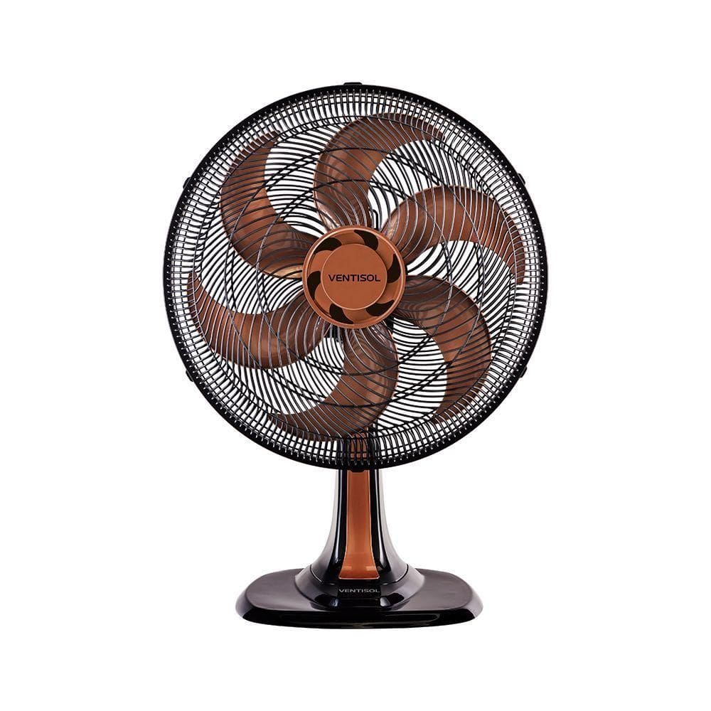 Ventilador De Mesa Bronze Turbo 40cm 6 Pas Oscilante Ventisol 110V