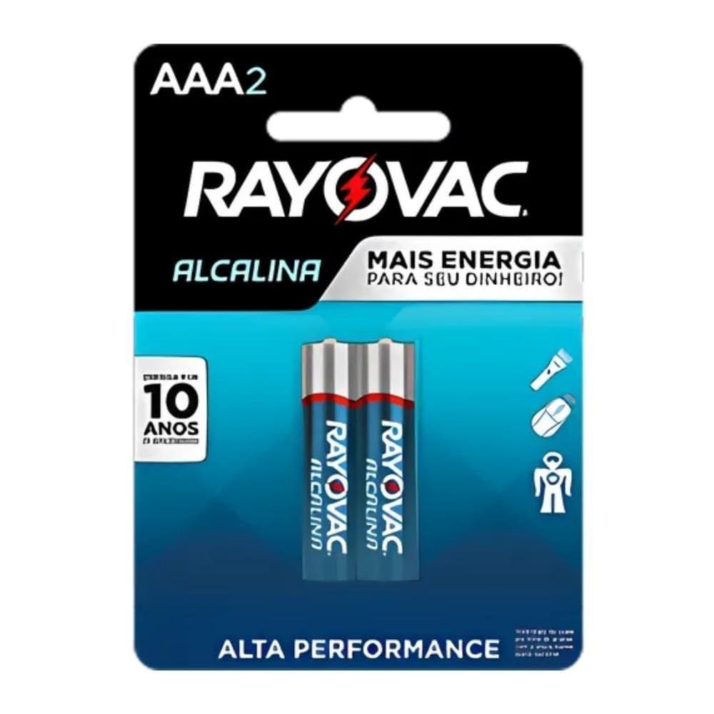 Pilha Rayovac Alcalina Tamanho Aaa Palito Com 2 Unidades