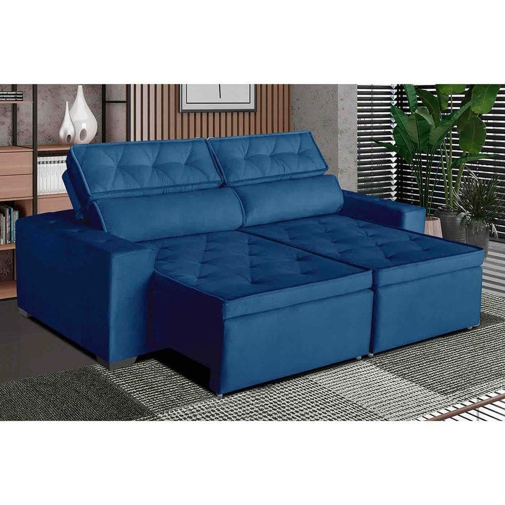 Sofá áustria 5 Lugares De 2,90cm - De Casa Décor E Estofados Azul