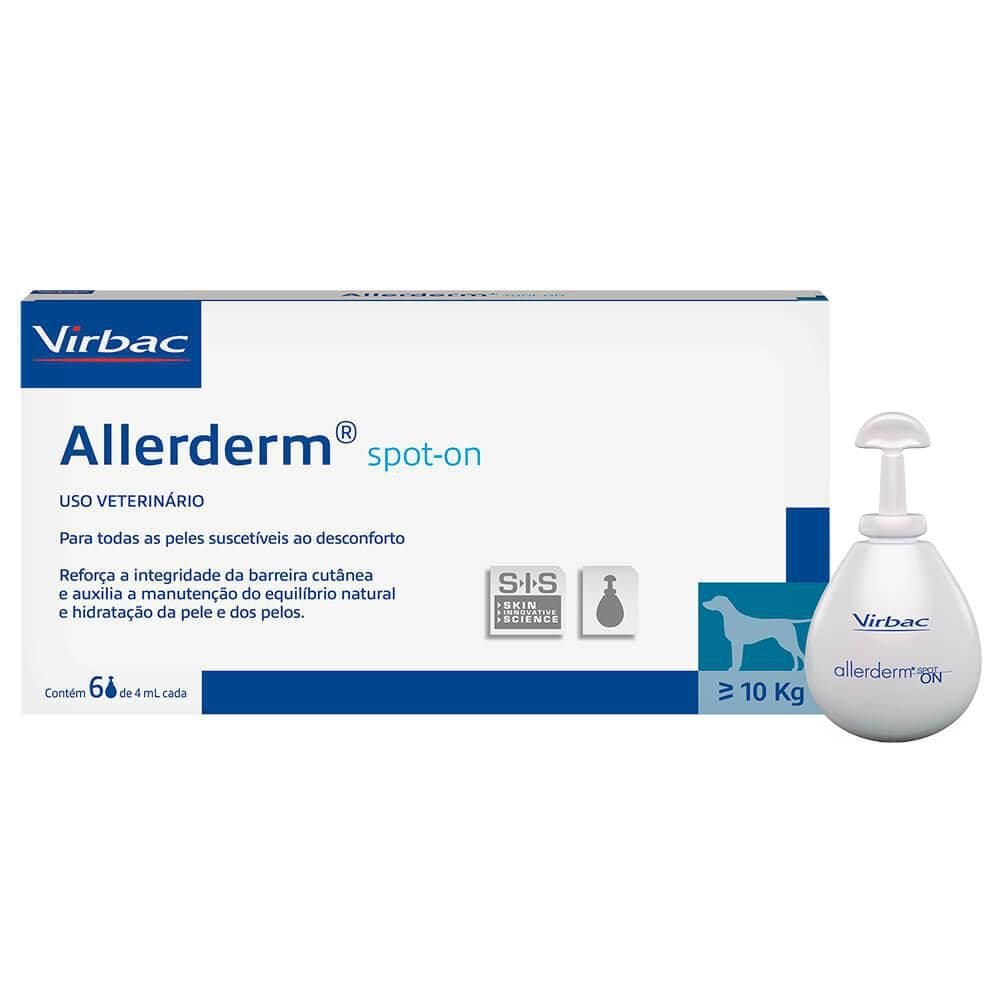 Hidratante Virbac Allerderm Spot On - Pele e Pelagem Saudáveis em Cães e Gatos