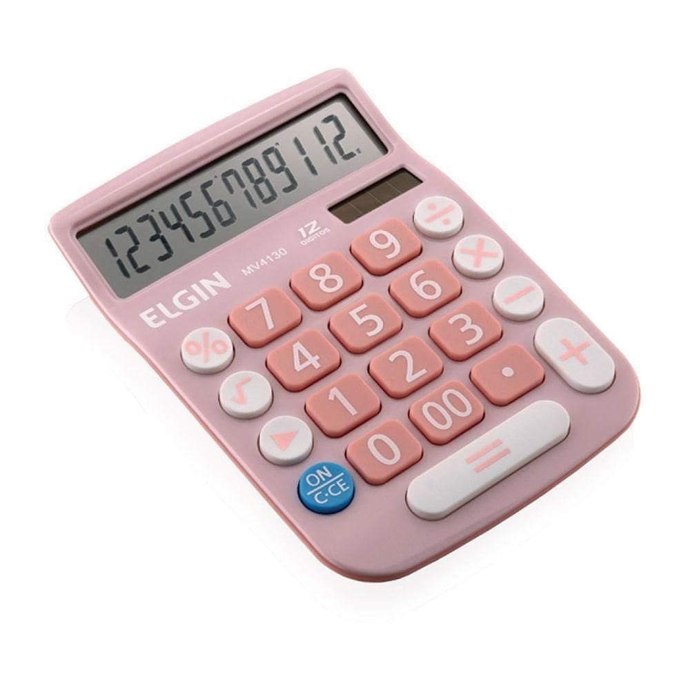 Calculadora De Mesa 12 Digitos Mv-4130 Rosa