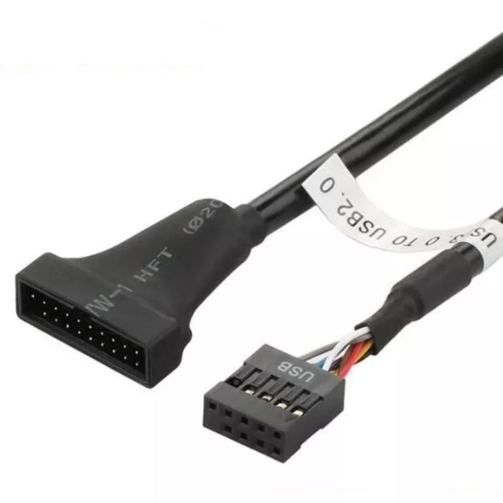 Cabo Conversor USB 3.0 19 Pinos para USB 2.0 9 Pinos - Conector de Placa-Mãe Adaptador Interno