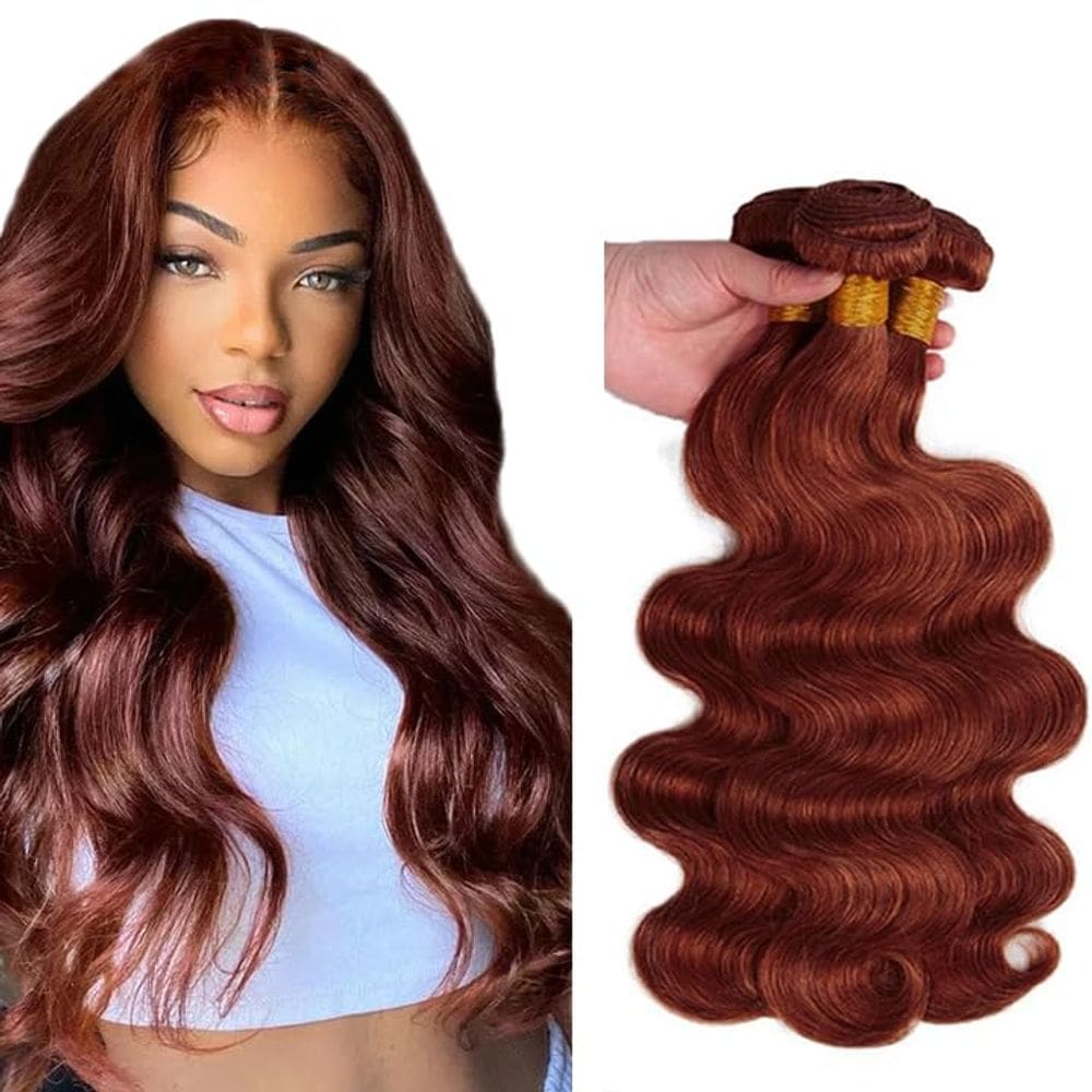 Pacotes de cabelo DiexRlamx Reddish Brown Body Wave 45-45-45cm 8A