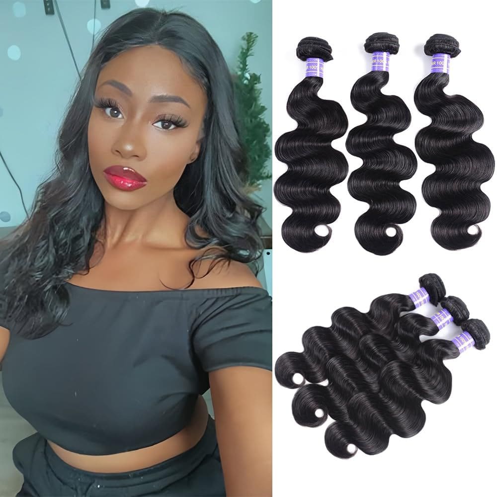 Pacotes de cabelo humano Hullran 12A Body Wave 45cm 3 pacotes 300g
