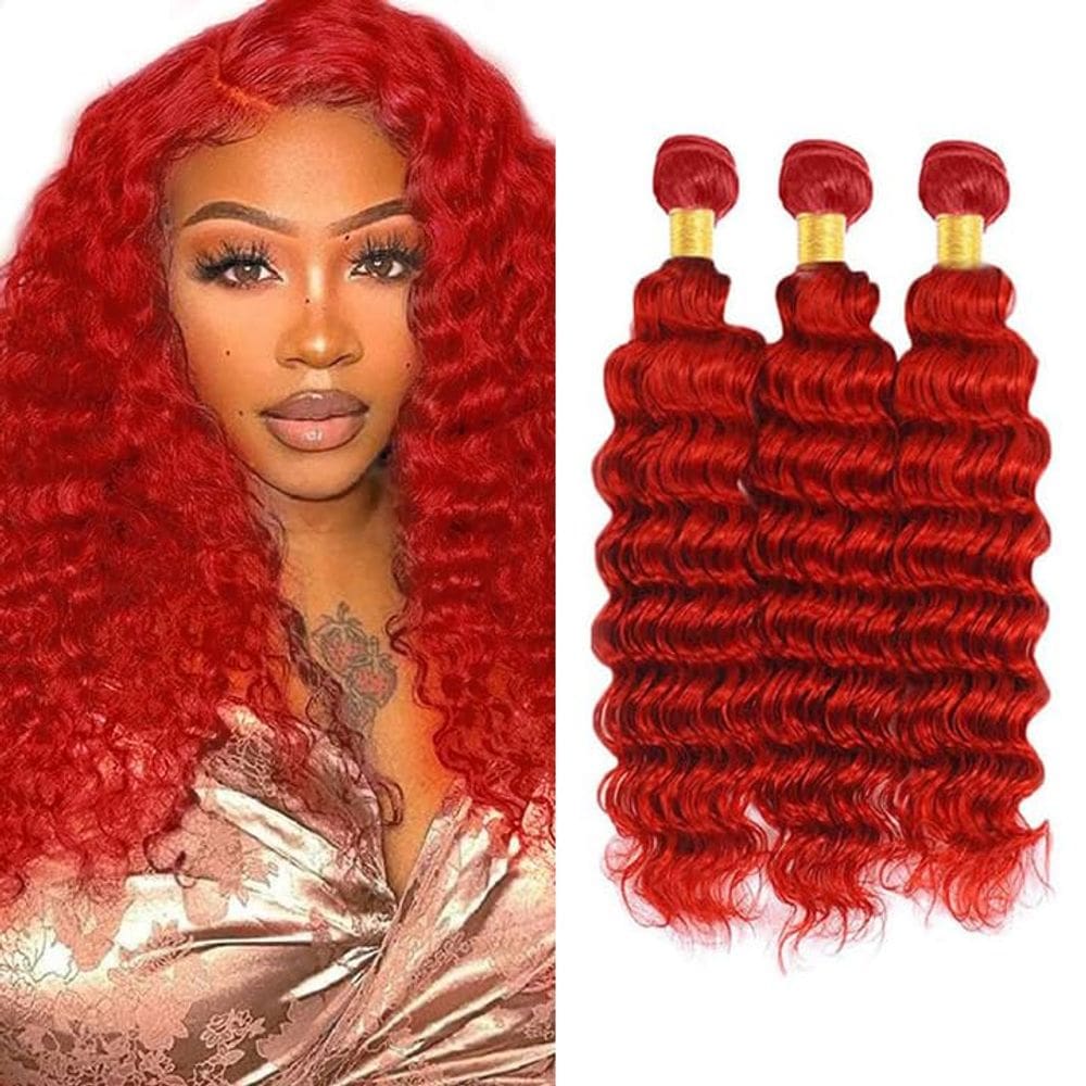 Pacotes de cabelo DiexRlamx Red Deep Wave 8A Grade 100% brasileiros