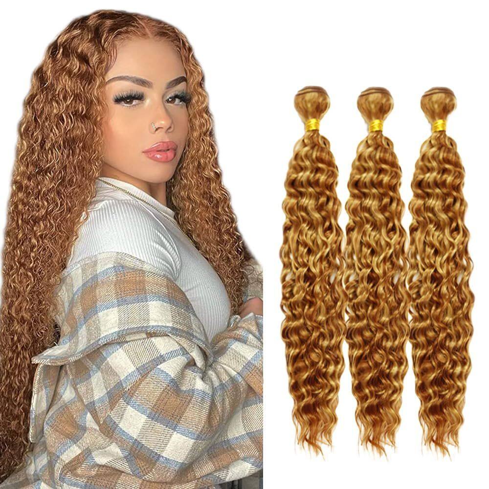 Pacotes de cabelo HuxoWax Ombre P27/30 Deep Wave 60 cm 3 pacotes