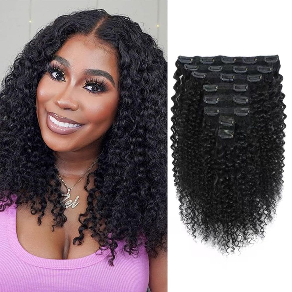 Extensões de cabelo Clip in Humistabiu Kinky Curly 3D 4A 55cm