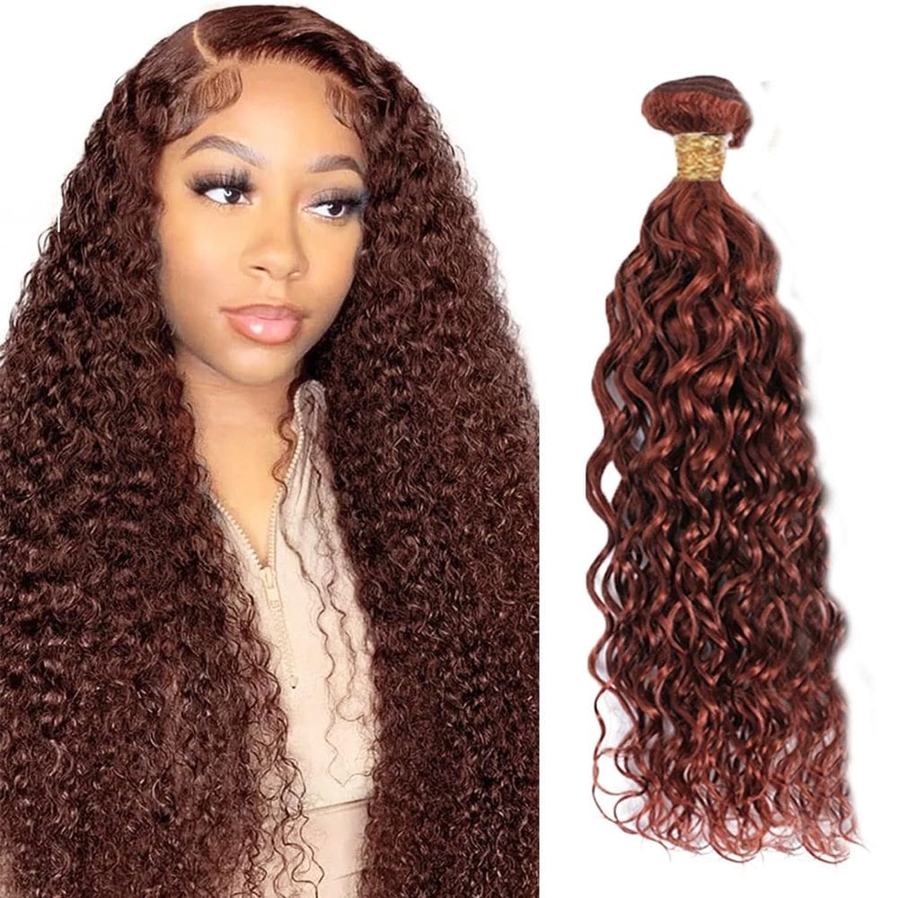 Pacotes de cabelo HuxoWax Auburn Copper Red Water Wave 26