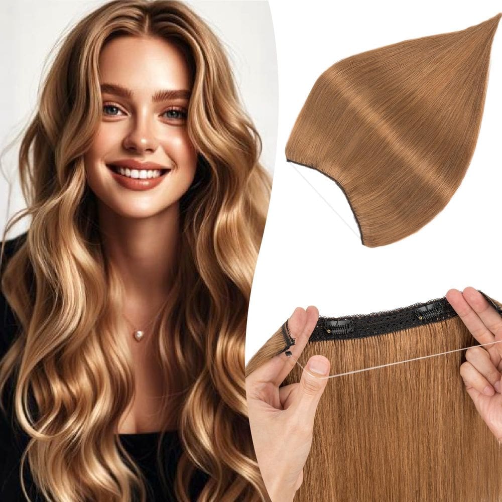 Extensões de cabelo Halo TESSHAIR Straight 100% cabelo humano 18\"