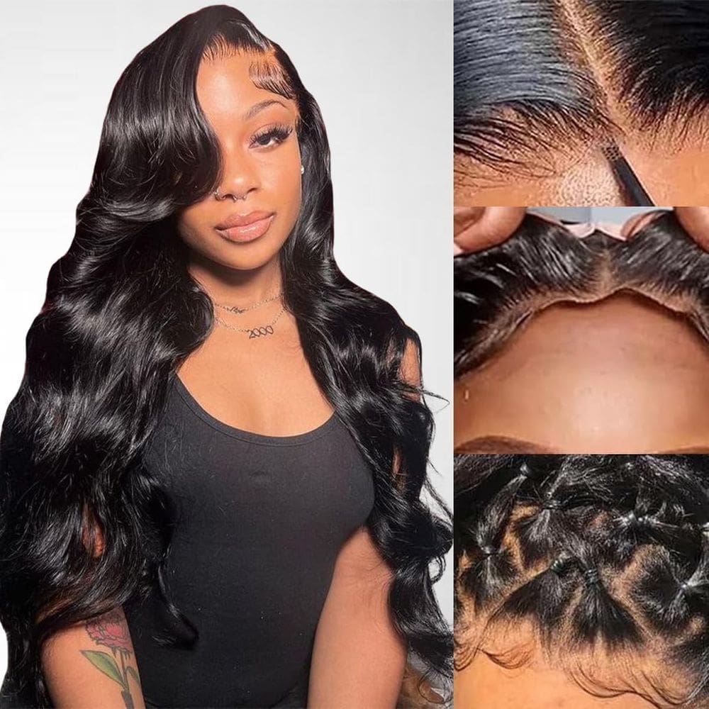 Perucas ZIYGBK 40cm Body Wave HD Lace 200% de densidade de cabelo humano