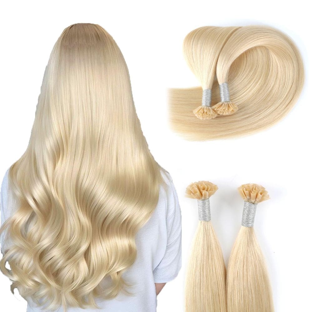 Extensões de cabelo ABH AMAZINGBEAUTY HAIR U Tip Platinum Blonde