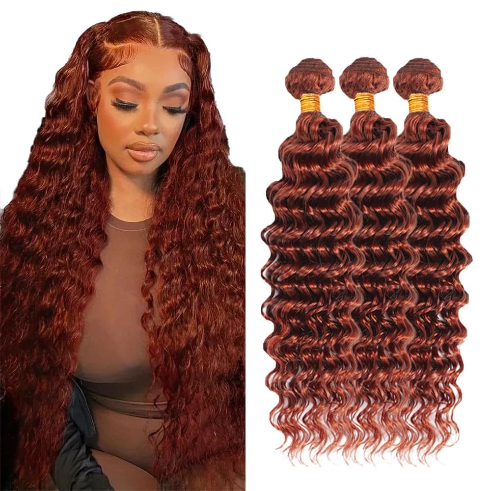 Pacotes de cabelo HuxoWax Copper Deep Wave 20cm 22cm 24cm 300g