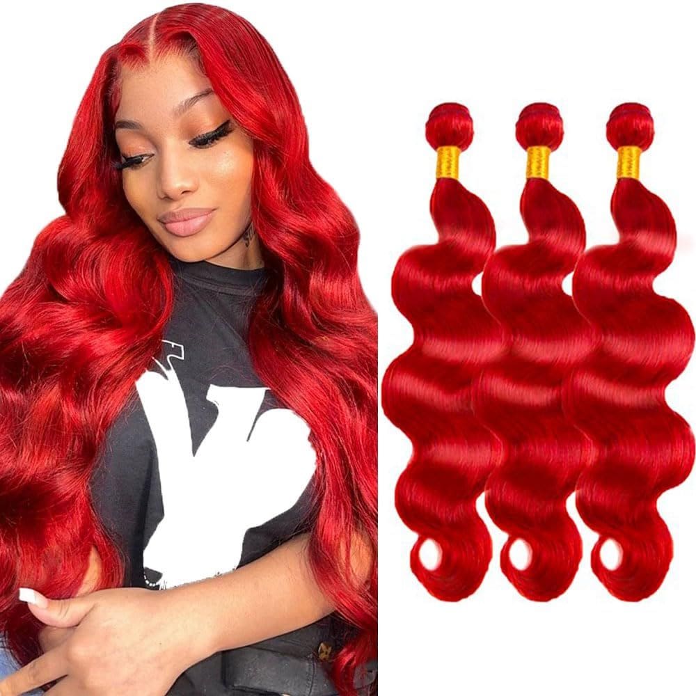 Pacotes de cabelo ZevPiul Bright Red Body Wave 100% cabelo brasileiro