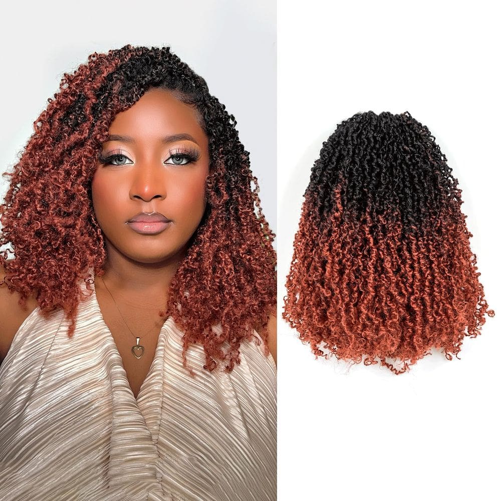 Crochet Hair GIX Yanky Twist, 10 polegadas, 8 pacotes, Ombre Ginger