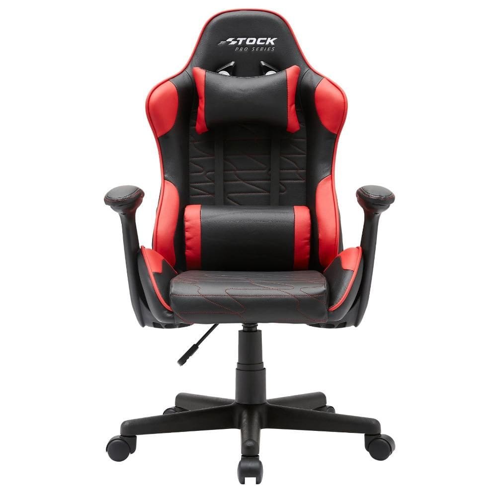 Cadeira Gamer Giratória Infantil Stock Car BlumeOffice Poliuretano (PU) Preto Vermelho Base Rodizio