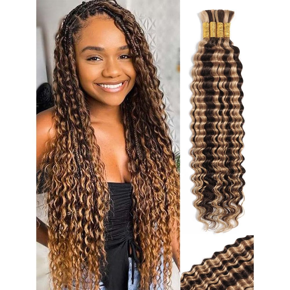Braiding Hair KULYMUWIG Ombre Human 22 polegadas 400g Deep Wave