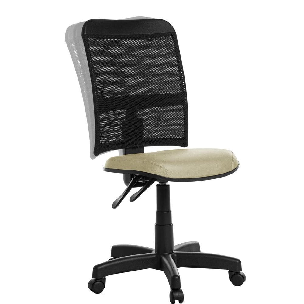 Cadeira De Escritório Ergonômica Em Tela Bege Rce