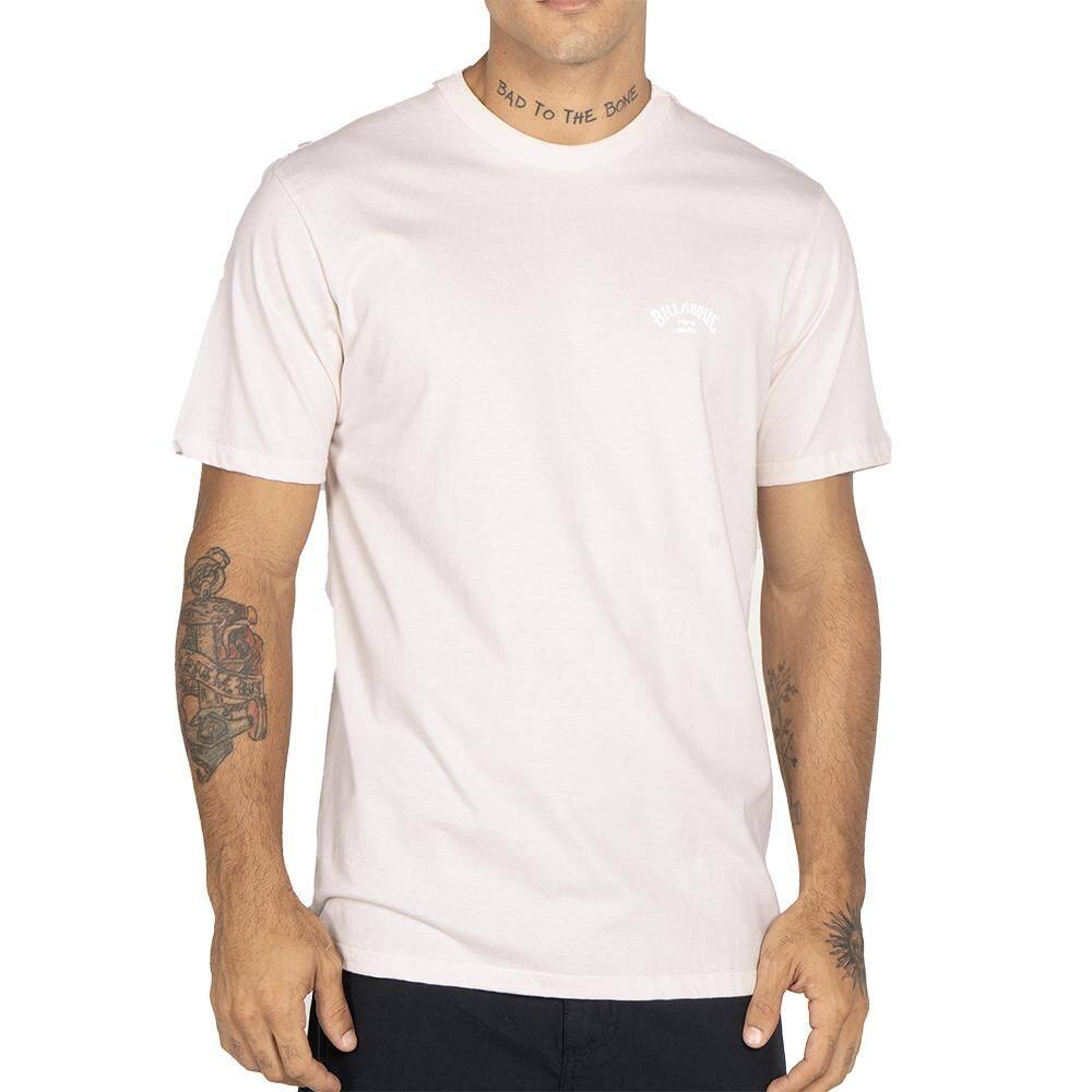 Camiseta Billabong Small Arch WT25 Masculina Rosa Claro
