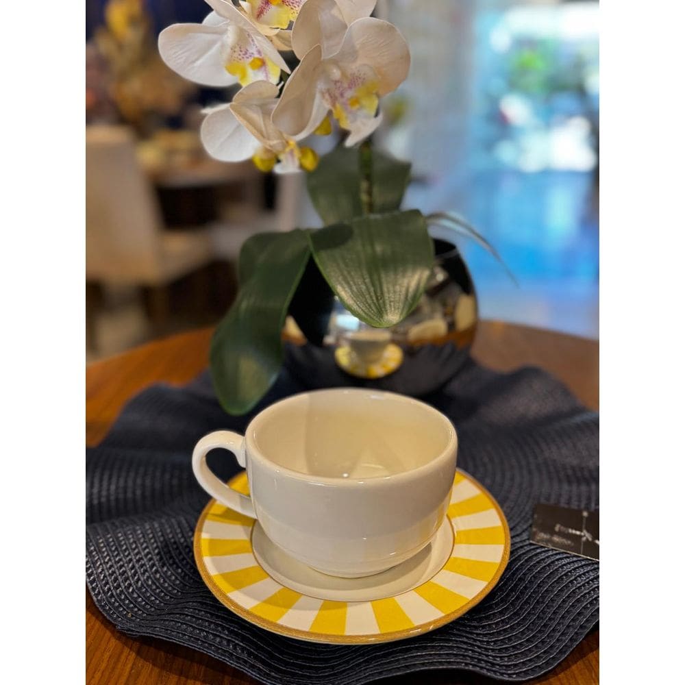 Xic. Cafe Br C/ Pires Stripe Amarelo 1O Classific.