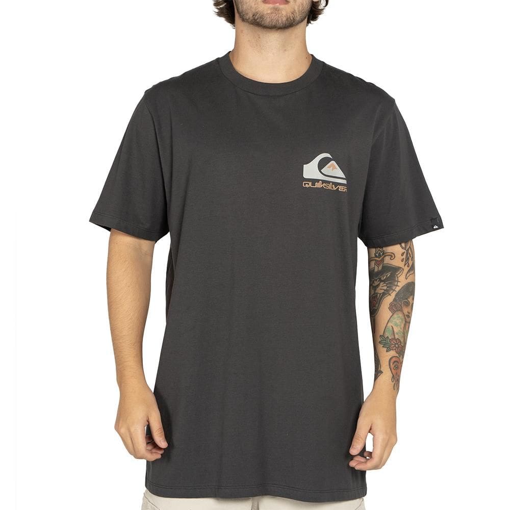 Camiseta Quiksilver Omni Logo WT25 Masculina Cinza Escuro