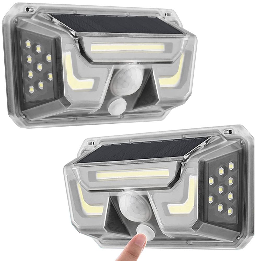 Luminaria Solar Sensor Movimento Kit 2 Uni Arandela Spot Parede Bionic Light Iluminaçao Casa Jardim