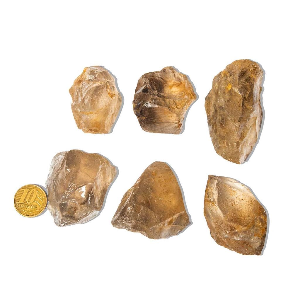 05 Bloquinho Quartzo Fumê Murion 50 a 100g Média 5cm Tipo B
