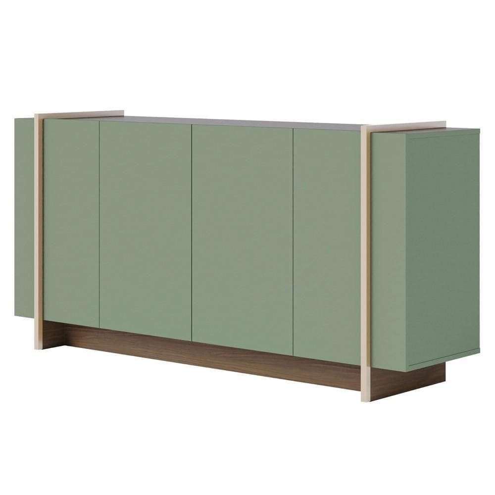 Balcão Aparador Buffet 4 Portas 160cm Barcelona C05 Hortelã/amêndoa - Mpozenato