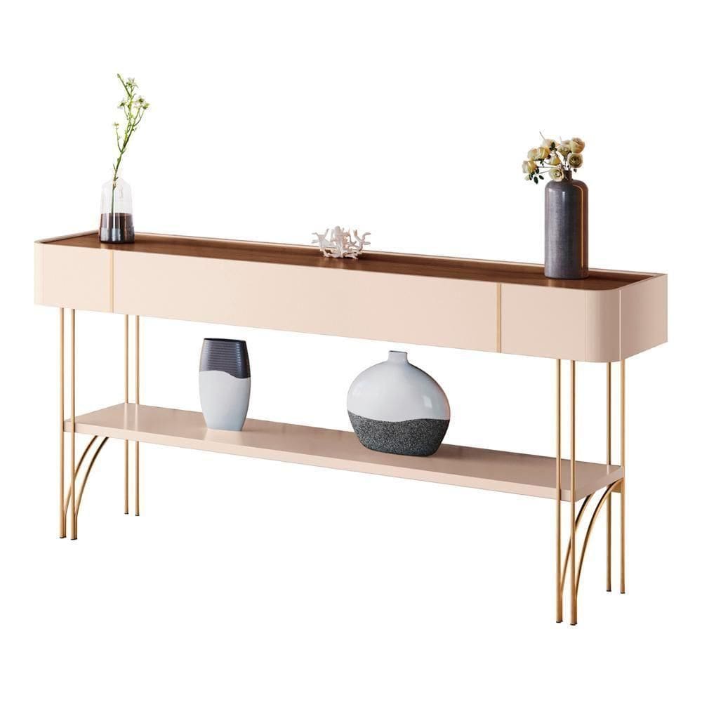 Aparador Sala De Estar Pés De Aço Gianni H01 Off/castanho - Mpozenato