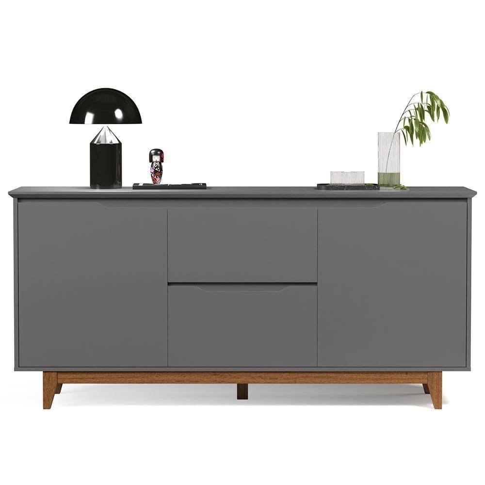 Buffet Aparador Para Sala De Jantar 163cm Flow Cinza - Ej Móveis