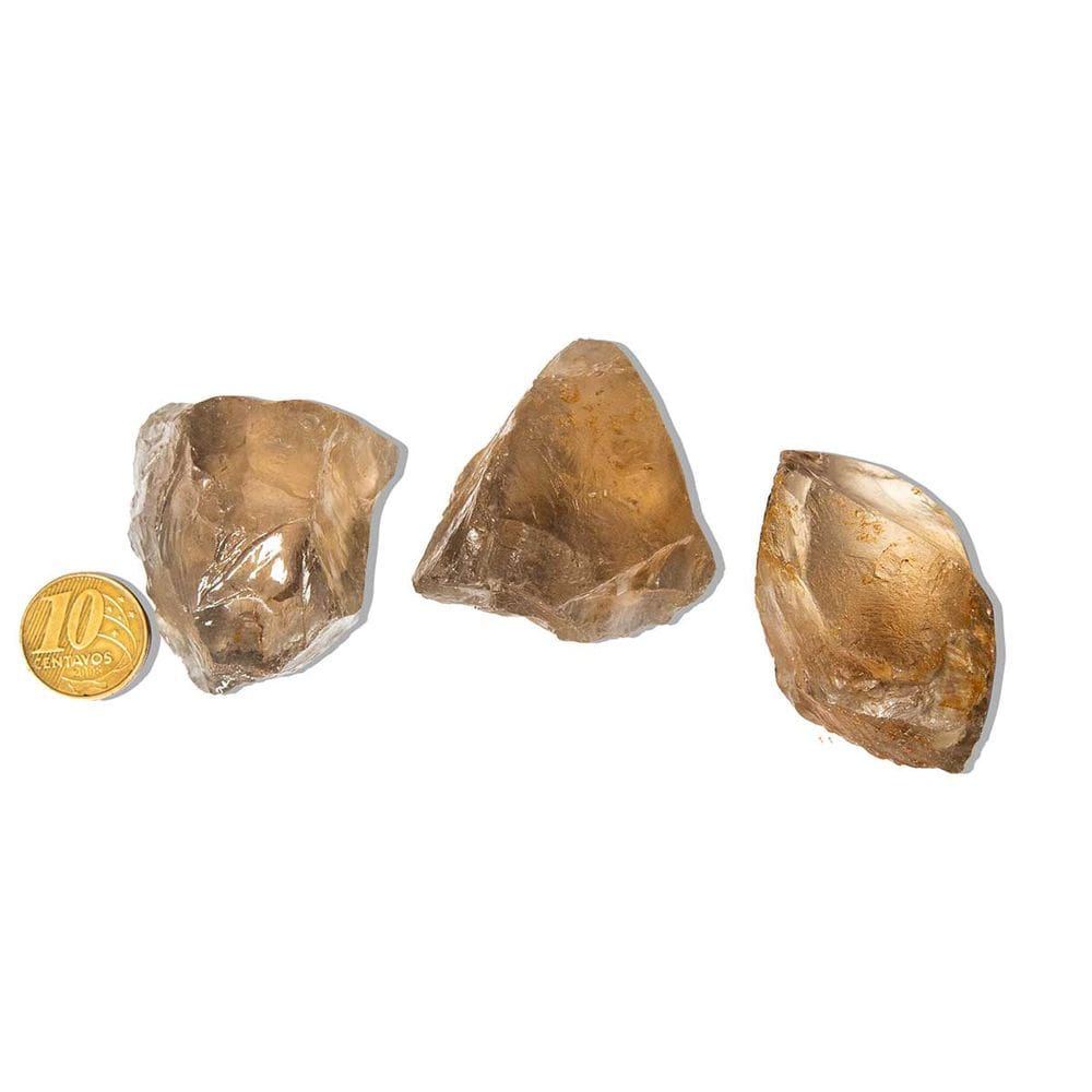 03 Bloquinho Quartzo Fumê Murion 50 a 100g Média 5cm Tipo B
