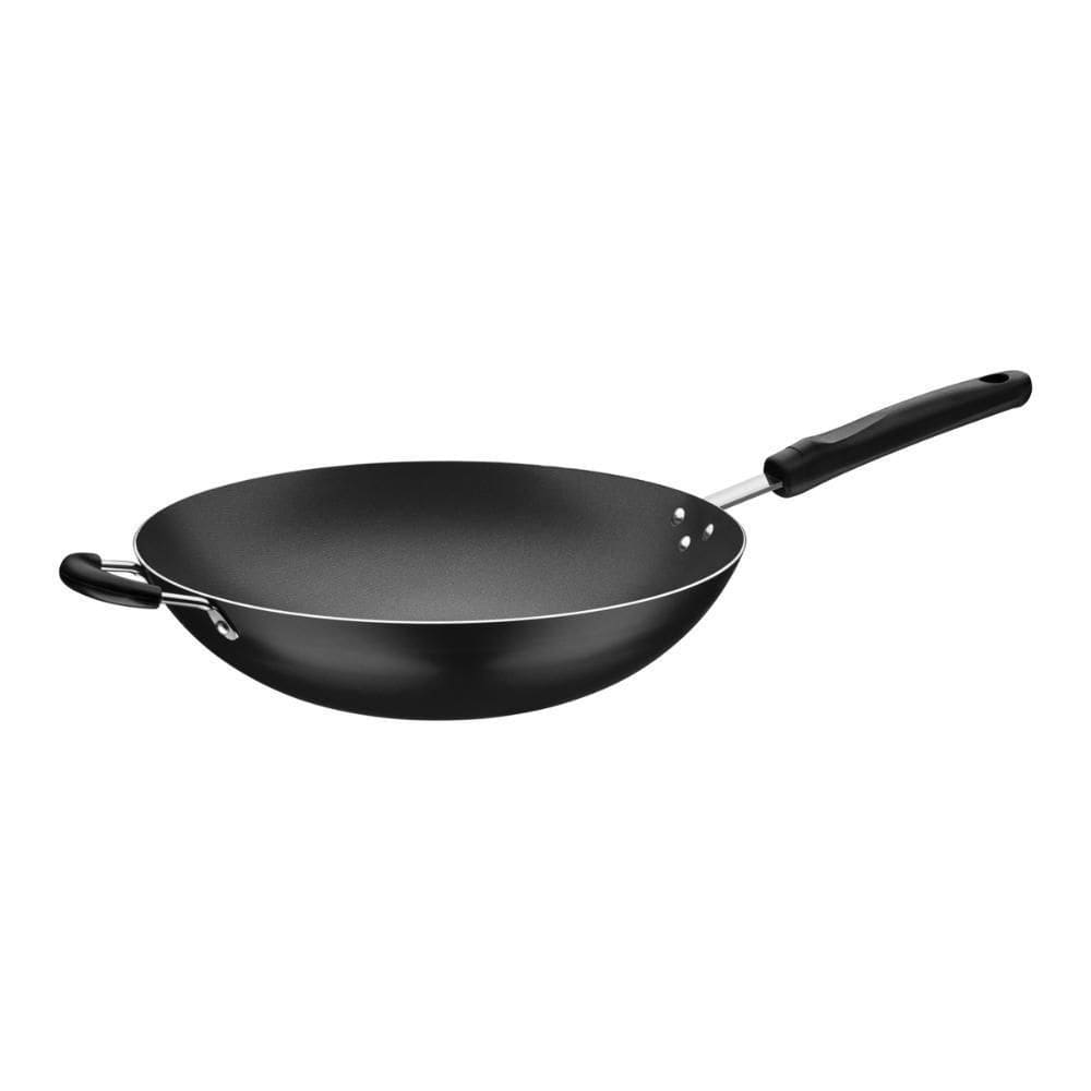 Wok Tramontina Loreto Alumínio Com Revestimento Interno Antiaderente Starflon T1 Cabo Baquelite Grafite 32 Cm 4,4 L