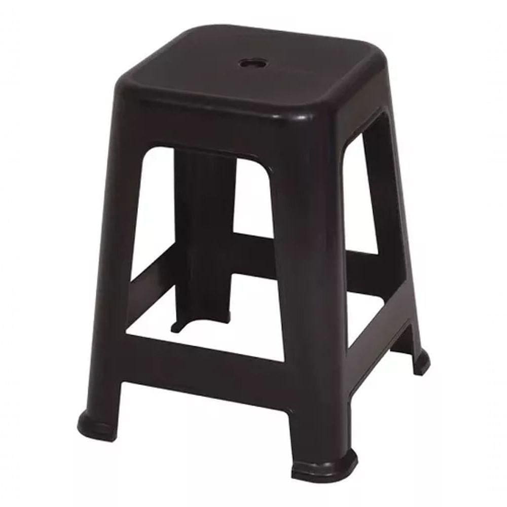 Banqueta Plástica Bela Vista Suporta Até 120kg - Mor Cor Preto