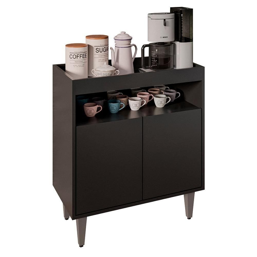 Balcão Aparador Buffet Cantinho Do Café 71cm Lice M24 Preto - Mpozenato