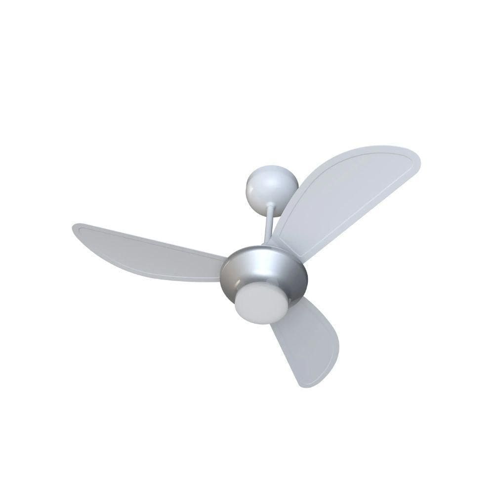 Ventilador De Teto Inverter Mistral Led Com Controle Bivolt Cinza e branco Ventisol