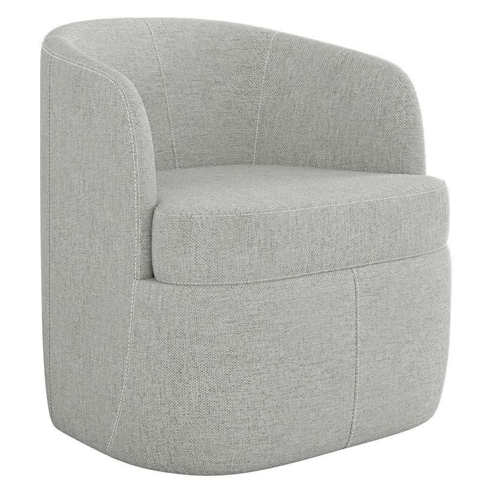 Poltrona Giratória Decorativa Para Sala Dandara K04 Linho Cinza - Mpozenato