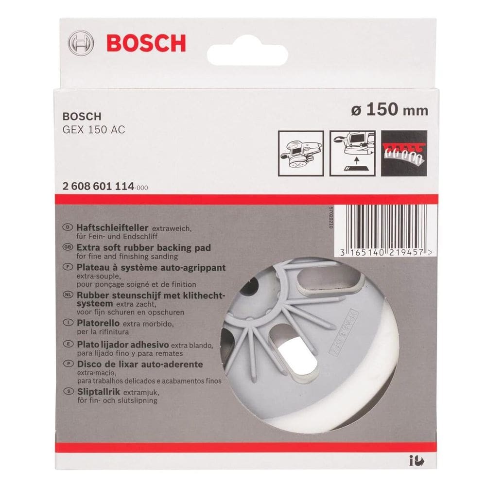 Prato De Borracha Para Lixadeira 150Mm 2608601114 Bosch