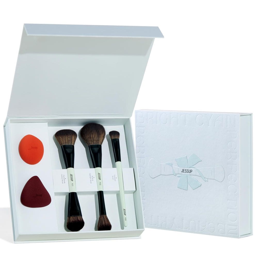 Conjunto de pincéis de maquiagem Jessup T510 com esponja de maquiagem, 3 unidades