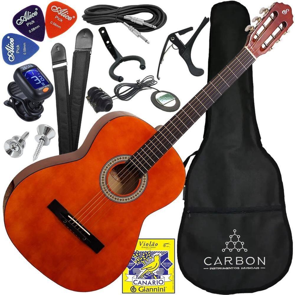 Kit Violão Acústico Aço S14 Giannini Natural Com Acessórios