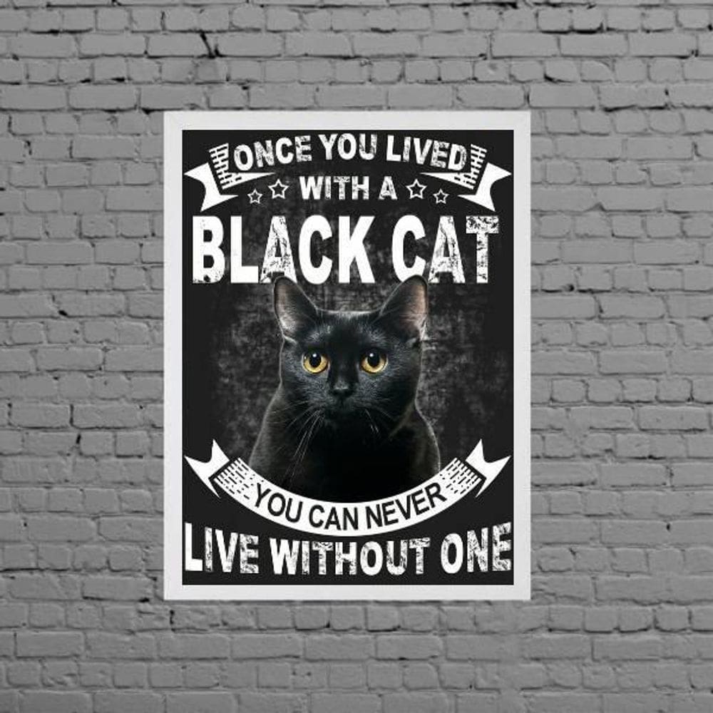 Quadro Decorativo Black Cat 33X24Cm