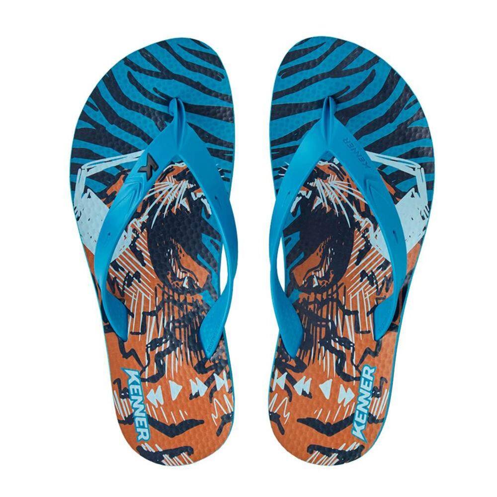 Chinelo Kenner Summer Tattoo Masculino - Azul e Laranja