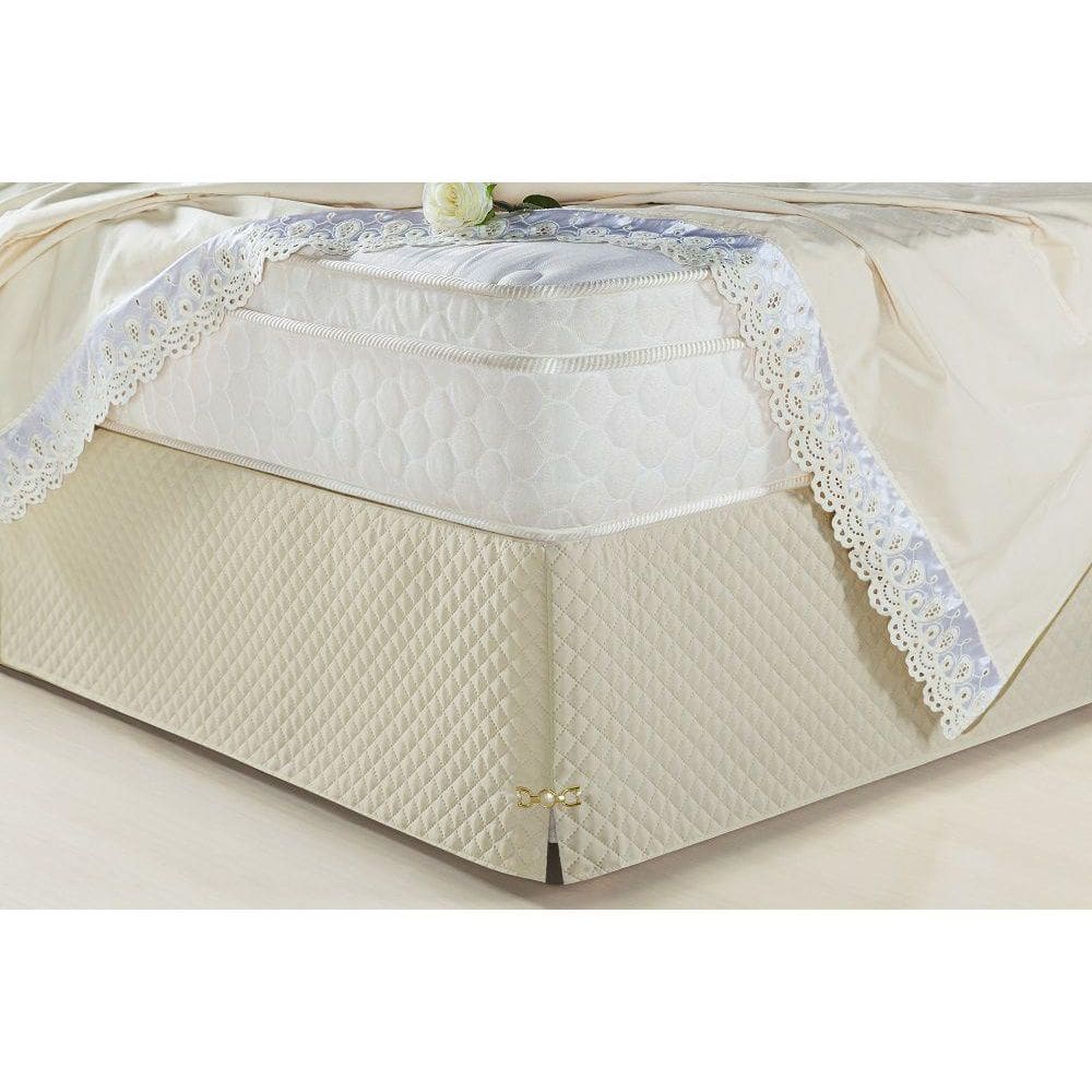 Saia Box Para Cama Solteiro Veneza Bege