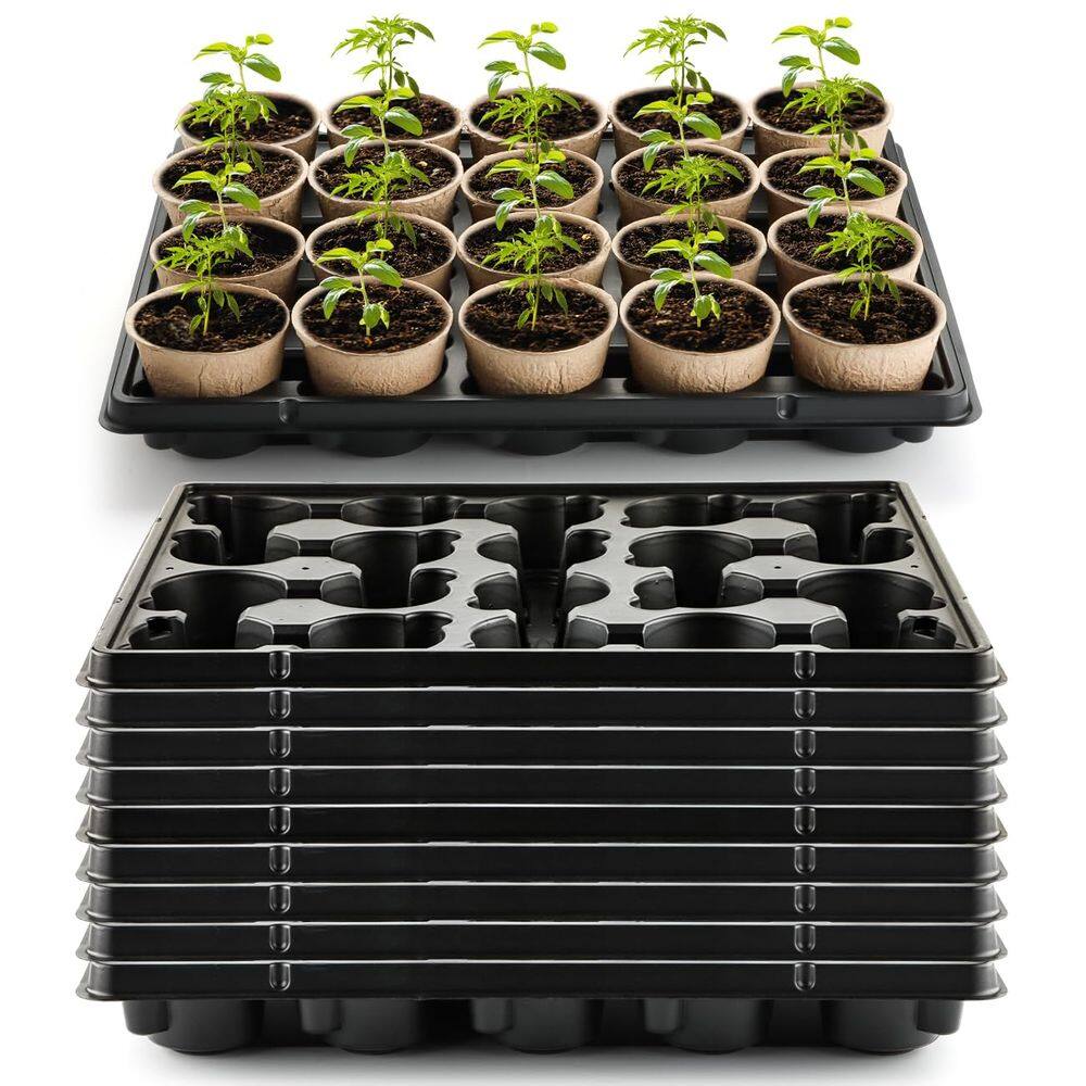 Aparador de raízes de 20 bandejas de plantas celulares para vasos de viveiro redondos de 8 cm
