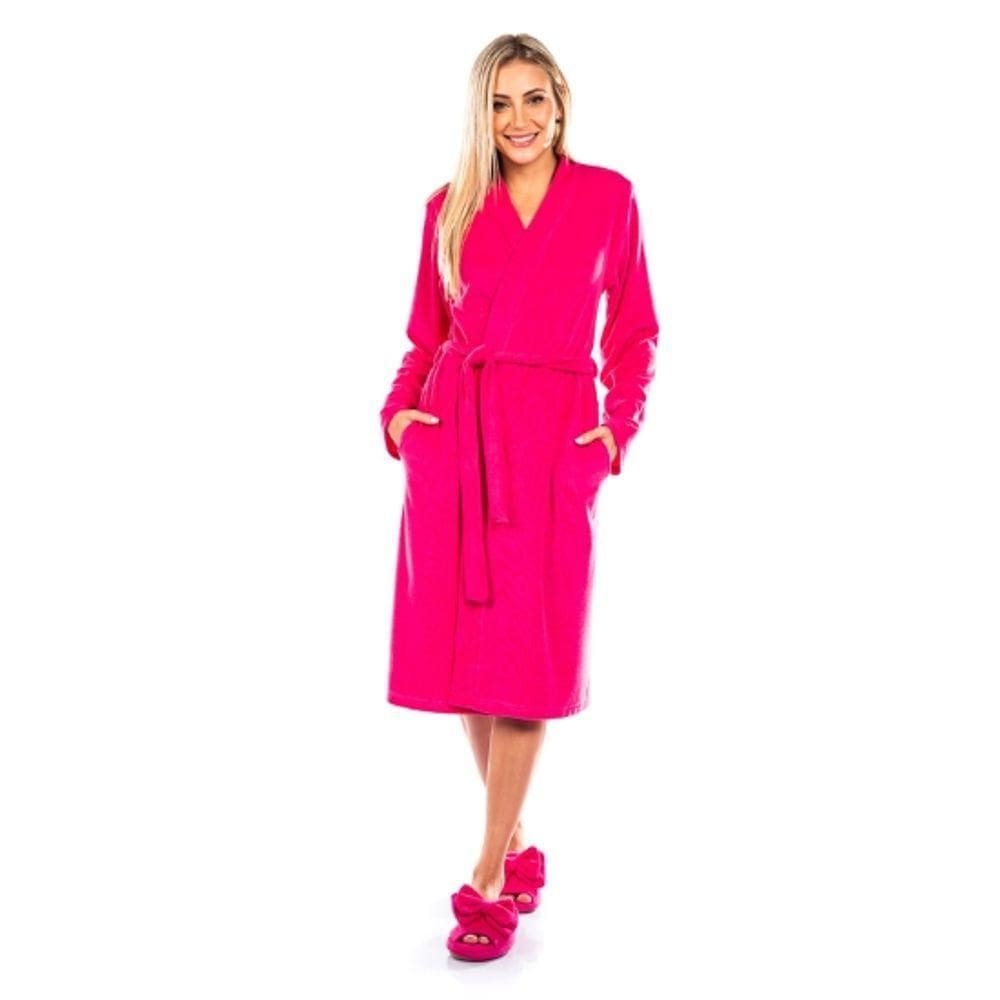 Roupão Em Atoalhado Vairelli Modelo Mônica Cor Magenta 5277 Tamanho G