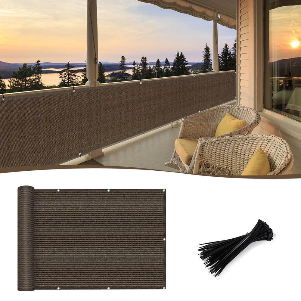 Tela de privacidade para varanda SUNNY GUARD Brown 0,8x3,7m 92% Shade